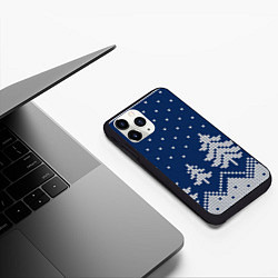 Чехол iPhone 11 Pro матовый Зимняя ночь, цвет: 3D-черный — фото 2