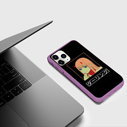 Чехол iPhone 11 Pro матовый Зеро ту ухмыляется любимый, цвет: 3D-фиолетовый — фото 2