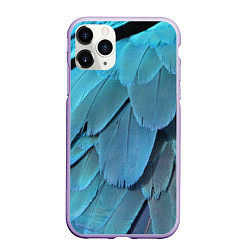 Чехол iPhone 11 Pro матовый Перья попугая, цвет: 3D-светло-сиреневый