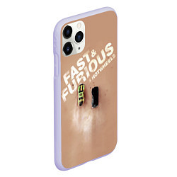 Чехол iPhone 11 Pro матовый Hot Wheels Хот Вилс, цвет: 3D-светло-сиреневый — фото 2
