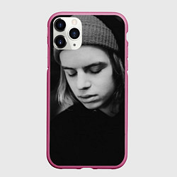 Чехол iPhone 11 Pro матовый Милый Фараон, цвет: 3D-малиновый