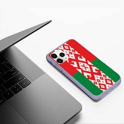 Чехол iPhone 11 Pro матовый Белоруссия, цвет: 3D-светло-сиреневый — фото 2
