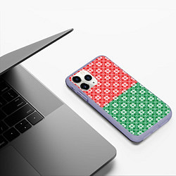 Чехол iPhone 11 Pro матовый Беларусь алатырь, цвет: 3D-светло-сиреневый — фото 2