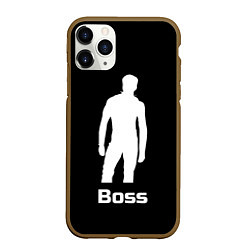 Чехол iPhone 11 Pro матовый Boss of the gym on black, цвет: 3D-коричневый