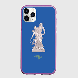 Чехол iPhone 11 Pro матовый CMbYN скульптура Тимоти Шаламе Арми Хаммер, цвет: 3D-фиолетовый