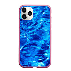 Чехол iPhone 11 Pro матовый Голубая Вода Текстура, цвет: 3D-малиновый