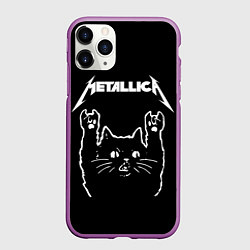 Чехол iPhone 11 Pro матовый METALLICA МЕТАЛЛИКА, цвет: 3D-фиолетовый