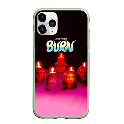 Чехол iPhone 11 Pro матовый Deep Purple - Burn, цвет: 3D-салатовый