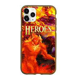 Чехол iPhone 11 Pro матовый HoM Огненный, цвет: 3D-коричневый