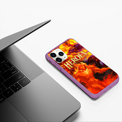 Чехол iPhone 11 Pro матовый HoM Огненный, цвет: 3D-фиолетовый — фото 2