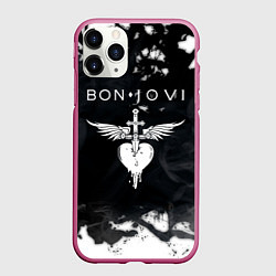 Чехол iPhone 11 Pro матовый BON JOVI БОН ДЖОВИ, цвет: 3D-малиновый