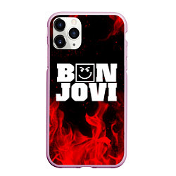 Чехол iPhone 11 Pro матовый BON JOVI HAVE A NICE DAY FIRE ОГОНЬ, цвет: 3D-розовый