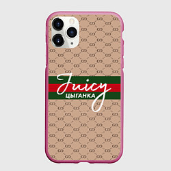 Чехол iPhone 11 Pro матовый Juicy цыганка Gucci, цвет: 3D-малиновый