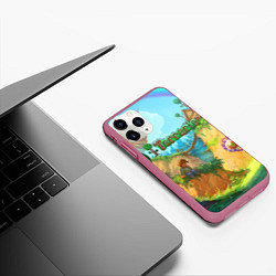 Чехол iPhone 11 Pro матовый Terraria Террария Z, цвет: 3D-малиновый — фото 2