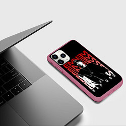Чехол iPhone 11 Pro матовый Рэп бог, цвет: 3D-малиновый — фото 2