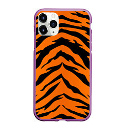 Чехол iPhone 11 Pro матовый Шкура тигра, цвет: 3D-фиолетовый