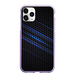 Чехол iPhone 11 Pro матовый СТАЛЬНАЯ СЕТКА НЕОН STEEL MESH NEON, цвет: 3D-светло-сиреневый