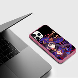 Чехол iPhone 11 Pro матовый Мона, Genshin Impact, цвет: 3D-малиновый — фото 2