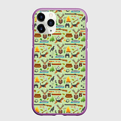 Чехол iPhone 11 Pro матовый Охота, цвет: 3D-фиолетовый