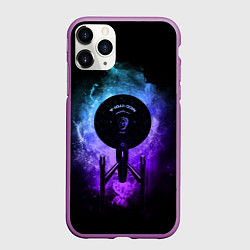 Чехол iPhone 11 Pro матовый Star Trek, USS Enterprise, цвет: 3D-фиолетовый