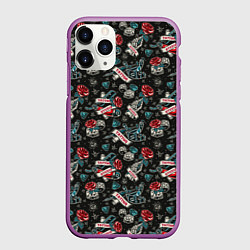 Чехол iPhone 11 Pro матовый TATTOO, цвет: 3D-фиолетовый
