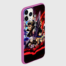 Чехол iPhone 11 Pro матовый Черный клевер герои и вселенная Аста Юно, цвет: 3D-фиолетовый — фото 2
