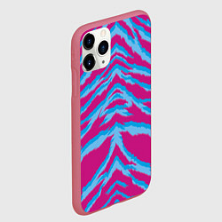 Чехол iPhone 11 Pro матовый Неоновая шкура тигра, цвет: 3D-малиновый — фото 2