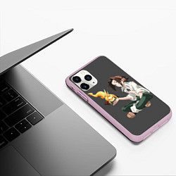 Чехол iPhone 11 Pro матовый Веслый Йо, цвет: 3D-розовый — фото 2