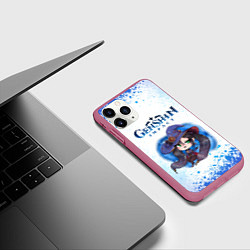 Чехол iPhone 11 Pro матовый Мона Геншин Импакт, цвет: 3D-малиновый — фото 2