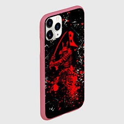 Чехол iPhone 11 Pro матовый Красный Японский Самурай Samurai, цвет: 3D-малиновый — фото 2