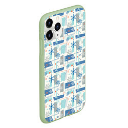 Чехол iPhone 11 Pro матовый Зимний Дизайн, цвет: 3D-салатовый — фото 2