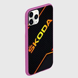 Чехол iPhone 11 Pro матовый Skoda Gold Шкода, цвет: 3D-фиолетовый — фото 2