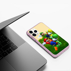 Чехол iPhone 11 Pro матовый 3DMario, цвет: 3D-розовый — фото 2