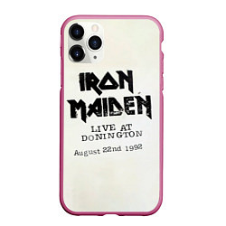 Чехол iPhone 11 Pro матовый Live at Donington - Iron Maiden, цвет: 3D-малиновый