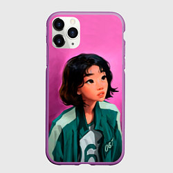 Чехол iPhone 11 Pro матовый 067 игра в кальмара, цвет: 3D-фиолетовый