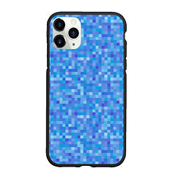 Чехол iPhone 11 Pro матовый Голубая пиксель абстракция