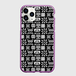 Чехол iPhone 11 Pro матовый Geometry Dash: Cubes, цвет: 3D-фиолетовый