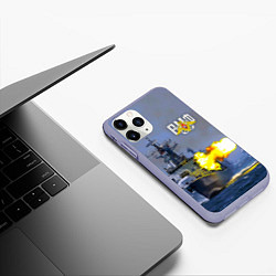 Чехол iPhone 11 Pro матовый Выстрел из крейсера, цвет: 3D-светло-сиреневый — фото 2