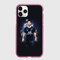 Чехол iPhone 11 Pro матовый Lionel Messi Paris Saint-Germain, цвет: 3D-малиновый