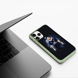 Чехол iPhone 11 Pro матовый Lionel Messi Paris Saint-Germain, цвет: 3D-салатовый — фото 2