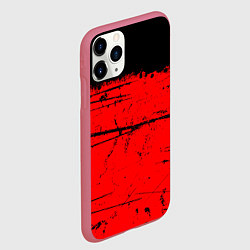 Чехол iPhone 11 Pro матовый КРАСНЫЙ ГРАНЖ RED GRUNGE, цвет: 3D-малиновый — фото 2