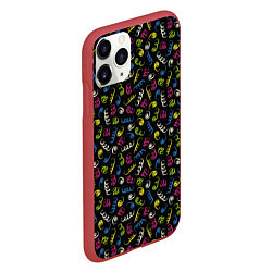 Чехол iPhone 11 Pro матовый Праздничное Конфетти, цвет: 3D-красный — фото 2