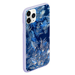 Чехол iPhone 11 Pro матовый Снежинки макро snowflakes macro, цвет: 3D-светло-сиреневый — фото 2