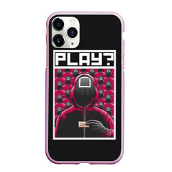 Чехол iPhone 11 Pro матовый Поиграем в Кальмара?, цвет: 3D-розовый
