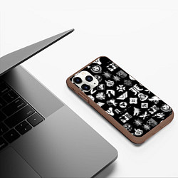 Чехол iPhone 11 Pro матовый DESTINY 2 PATTERN GAME LOGO ДЕСТИНИ 2 ПАТТЕРН СИМВ, цвет: 3D-коричневый — фото 2