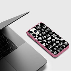 Чехол iPhone 11 Pro матовый DESTINY 2 PATTERN GAME LOGO ДЕСТИНИ 2 ПАТТЕРН СИМВ, цвет: 3D-малиновый — фото 2