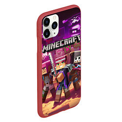 Чехол iPhone 11 Pro матовый MINECRAFT ГЕРОИ ПРОТИВ ЗЛА, цвет: 3D-красный — фото 2