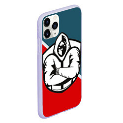 Чехол iPhone 11 Pro матовый Game OVER - Воин 3D, цвет: 3D-светло-сиреневый — фото 2