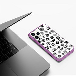 Чехол iPhone 11 Pro матовый DESTINY 2 LOGO PATTERN ДЕСТИНИ, цвет: 3D-фиолетовый — фото 2