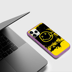 Чехол iPhone 11 Pro матовый Нирвана Гранж Nirvana Smile, цвет: 3D-фиолетовый — фото 2